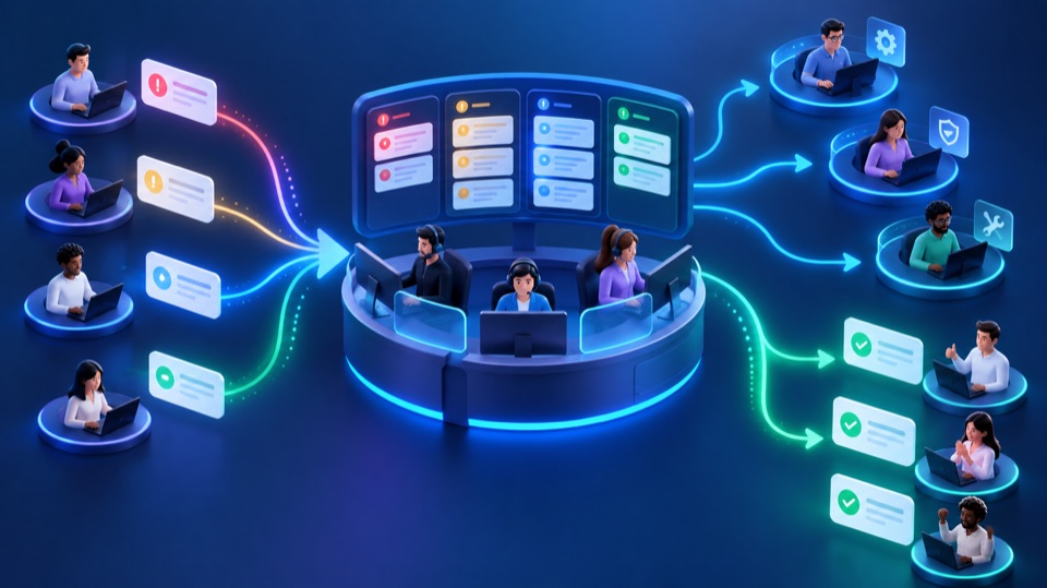 Helpdesk & Support Teams service illustration